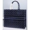Christian Dior Cannage Embroidered Velvet Dior Book Tote Dark Blue