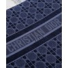 Christian Dior Cannage Embroidered Velvet Dior Book Tote Dark Blue