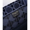 Christian Dior Cannage Embroidered Velvet Dior Book Tote Dark Blue