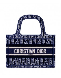 Christian Dior Mini Dior Book Tote Dark Blue