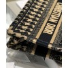 Dior Mini Houndstooth Embroidery Book Tote Handbag Cream
