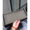 Dior Houndstooth Embroidery Book Tote Handbag Cream