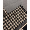 Dior Houndstooth Embroidery Book Tote Handbag Cream