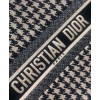 Dior Houndstooth Embroidery Book Tote Handbag Cream