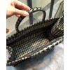 Dior Houndstooth Embroidery Book Tote Handbag Cream