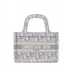 Dior Mini Book Tote Original Dior Oblique Embroidered Canvas Bag Gray