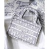 Dior Mini Book Tote Original Dior Oblique Embroidered Canvas Bag Gray