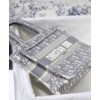 Dior Mini Book Tote Original Dior Oblique Embroidered Canvas Bag Gray