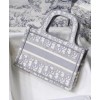 Dior Mini Book Tote Original Dior Oblique Embroidered Canvas Bag Gray