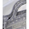 Dior Mini Book Tote Original Dior Oblique Embroidered Canvas Bag Gray