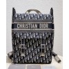 Dior Backpack in blue Dior Oblique embroidered canvas Dark Blue