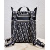 Dior Backpack in blue Dior Oblique embroidered canvas Dark Blue