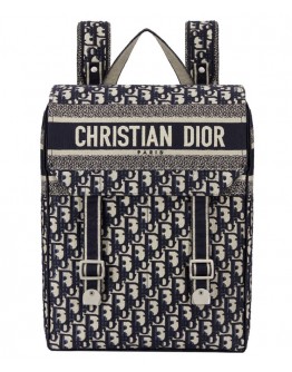 Dior Embroidered Canvas Backpack Khaki
