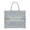 Dior Book Tote With Dior Oblique Embroidery Gray
