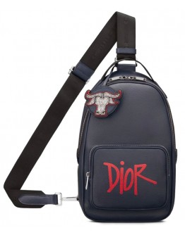 Dior And Shawn Backpack-shaped Crossbody Bag Dark Blue