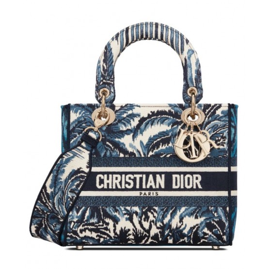 Dior Medium Lady D-lite Bag Blue
