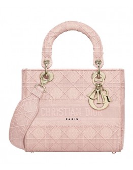 Dior Medium Lady D-lite Embroidered Cannage Bag
