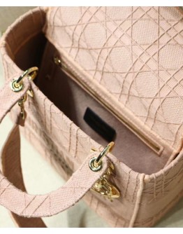 Dior Medium Lady D-lite Embroidered Cannage Bag