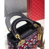 Dior Leather Beaded Fringe Mini Lady Dior Bag Red