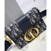 Dior 30 Montaigne Jacquard Canvas Box Bag Dark Blue