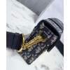 Dior 30 Montaigne Jacquard Canvas Box Bag Dark Blue