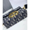 Dior 30 Montaigne Jacquard Canvas Box Bag Dark Blue