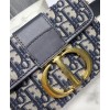 Dior 30 Montaigne Jacquard Canvas Box Bag Dark Blue