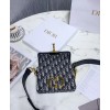 Dior 30 Montaigne Jacquard Canvas Box Bag Dark Blue