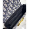 Dior 30 Montaigne Jacquard Canvas Box Bag Dark Blue