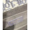 Dior 30 Montaigne Jacquard Canvas Box Bag Dark Blue