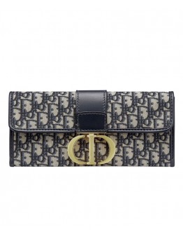 Dior 30 Montaigne Jacquard Canvas Clutch Bag Dark Blue