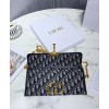 Dior 30 Montaigne Jacquard Canvas Clutch Bag Dark Blue