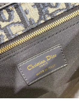 Dior 30 Montaigne Jacquard Canvas Clutch Bag Dark Blue