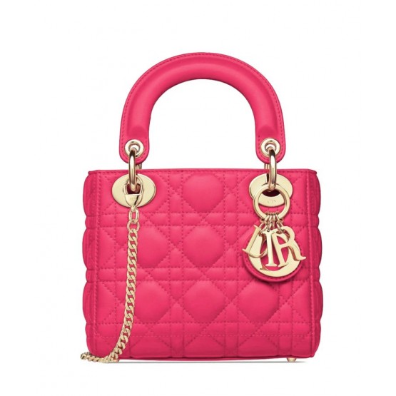 Dior Lady Dior Mini Classic Tote Bag With Lambskin