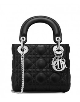 Dior Lady Dior Mini Classic Tote Bag With Lambskin
