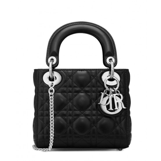 Dior Lady Dior Mini Classic Tote Bag With Lambskin