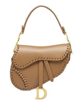 Dior Grooved Edges Soft Cowhide Leather Saddle Bag