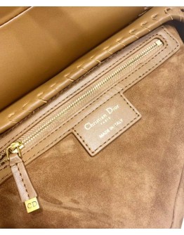 Dior Grooved Edges Soft Cowhide Leather Saddle Bag