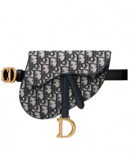 Dior Oblique Saddle Belt Bag Dark Blue