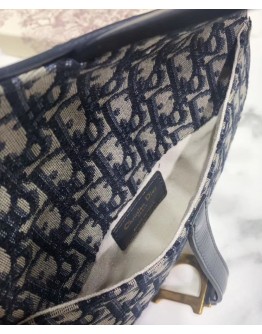 Dior Oblique Saddle Belt Bag Dark Blue
