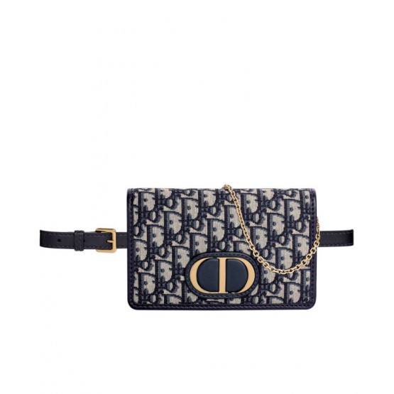 Christian Dior 30 Montaigne 2-In-1 Pouch Dark Blue