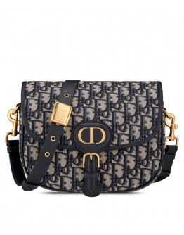 Dior Medium Dior Bobby Handbag Dark Blue