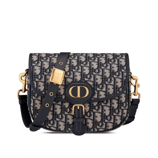 Dior Medium Dior Bobby Handbag Dark Blue