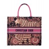 Dior Fuchsia Dior Book Tote Dior Animals Embroidered Canvsa Bag Peachblow