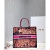 Dior Fuchsia Dior Book Tote Dior Animals Embroidered Canvsa Bag Peachblow