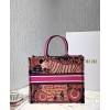 Dior Fuchsia Dior Book Tote Dior Animals Embroidered Canvsa Bag Peachblow
