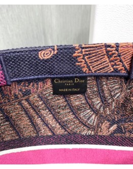 Dior Fuchsia Dior Book Tote Dior Animals Embroidered Canvsa Bag Peachblow