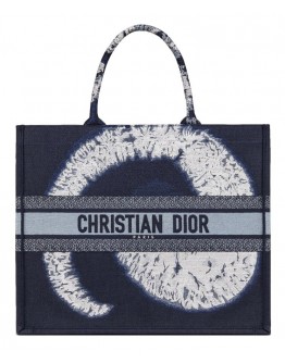 Dior Blue Multicolor Tie Dior Embroidery Dark Blue