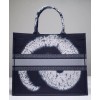 Dior Blue Multicolor Tie Dior Embroidery Dark Blue