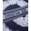 Dior Blue Multicolor Tie Dior Embroidery Dark Blue
